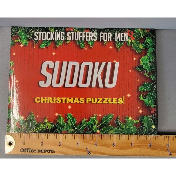Stocking Stuffers for Men Christmas Sudoku Puzzles Book Paperback Unused - Picture 8 of 12